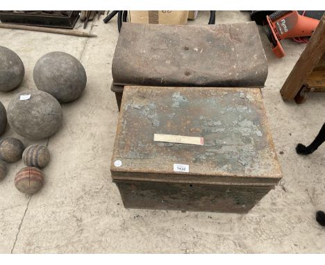 A PAIR OF VINTAGE METAL TOOL CHESTS 