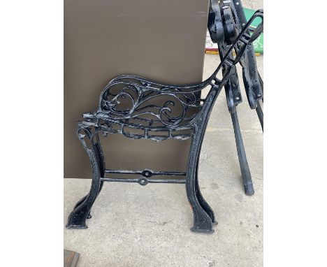 A PAIR OF CADT BENCH ENDS FOR A CHILDRENS BENCH 