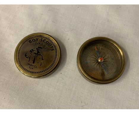 A BRASS BOY SCOUTS COMPASS 