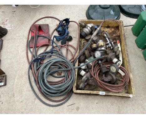 AN ASSORTMENT OF ITEMS TO INCLUDE VALVES AND GAUGES AND GAS PIPE ETC 
