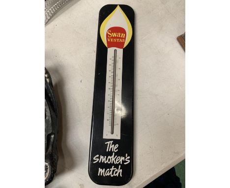 A TIN SWAN VESTA ADVERTISING THERMOMETER 