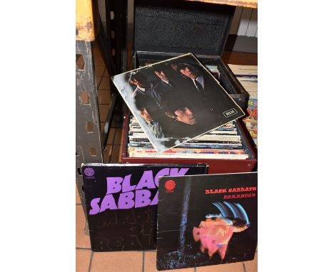 TWO BOXES OF LP RECORDS, approximately sixty five LPs to include Jimi Hendrix 'The Wild One' SHM 791, Rolling Stones 'Rolled 
