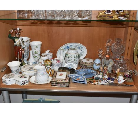 A COLLECTION OF CERAMICS, GLASS AND SUNDRY ITEMS, to include Royal Crown Derby Imari 1128 cake knife and letter opener, a Roy