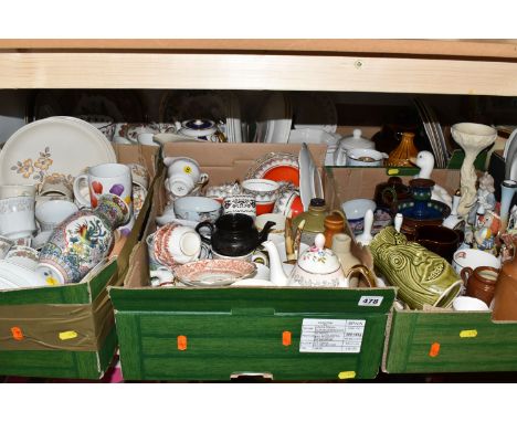 SIX BOXES OF CERAMICS to include Bilton's coffee ware comprising cups, saucers, side plates, and dinner plates, a quantity of