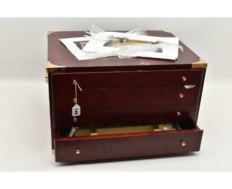 A 'NEWBRIDGE' SILVER CANTEEN, in a mahogany colour four draw case, Celtic pattern set, draw one contains 12 table knives and 