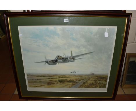 SIX DECORATIVE LIMITED AND OPEN EDITION PRINTS, comprising a limited edition Gerald Coulson 'Low Leval Strike - 1943' depicti