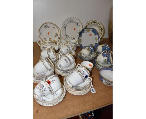 A GROUP OF MOSTLY NORITAKE AND GRAFTON TEA WARE comprising a Grafton floral and gilt patterned tea service comprising thirtee