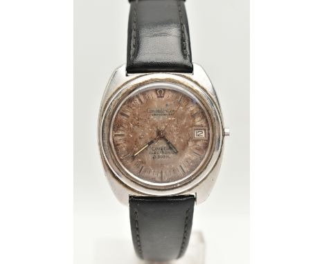 AN 'OMEGA' CONSTELLATION GENTS WRISTWATCH, quartz movement, round discoloured dial signed 'Omega' Constellation chronometer E