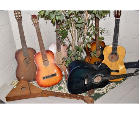 A GROUP OF ACOUSTIC GUITARS, to include a John Hornby Skewes &amp; Co Ltd Encore, model EN155BL in a blue green finish (some 