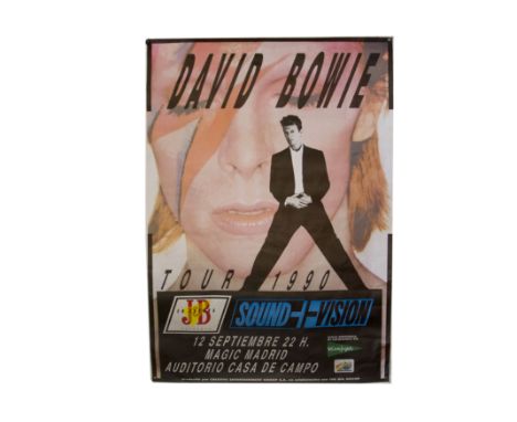 David Bowie, a large poster for Sound + Vision tour 1990 103cm X 135cm approx Magic Madrid 12th September good condition 