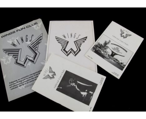 Wings, World Tour programme 1975/76, two official Fun Club from August 1976 and December 1976 plus a Wings Fun Club merchandi