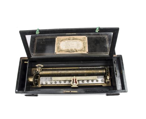 Musical Box. P.V.F: a Tremolo Harmonique musical box playing eight operatic and other airs, with zither attachment,  tune ind