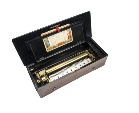Musical box, Paillard, Vaucher et Fils, playing eleven operatic and other airs including an overture ('Barber') in two turns,