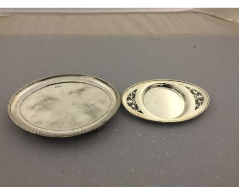 A George Unite silver tray and silver waiter