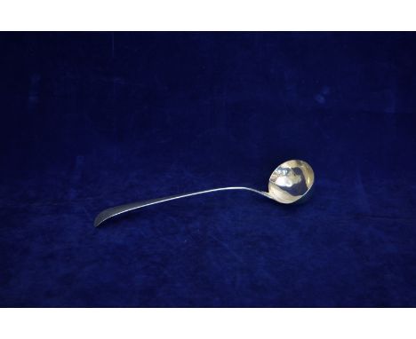 A George III silver ladle, the handle with rubbed Monogram. London 1789. Maker Hester Bateman. Est £40-60
