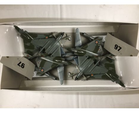 Eleven loose Dinky model planes including a Lightening Jet, three Meteors, a Sea Vixen etc. Est £30-50