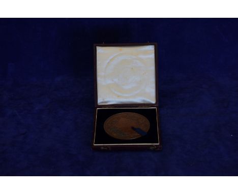A Victorian bronze presentation medallion by L.C.Wyon cast 1862.  Londini Honoris Causa.  The reverse with depiction of Brita