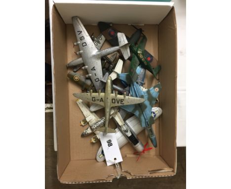 Eleven Dinky model planes including a Spitfire, two Empire flying boats, a P-47 Thunderbird etc. Est £30-50