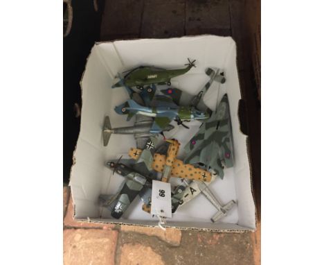 Ten Dinky model planes including a Comet, two Messerschmitt 109’s, a Hawker Hurricane etc. Est £30-50