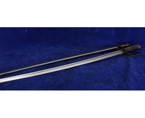A cavalry officer’s sabre with white metal scabbard and wooden grip.  Est £150-200