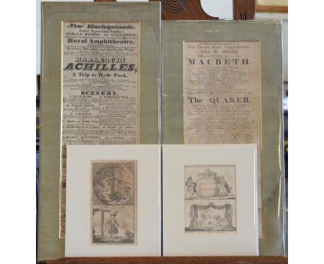 A poster for the new Theatre Royal, Covent Garden at it’s opening night of Macbeth, Monday, September 18th 1809.  6¾ by 17¾in