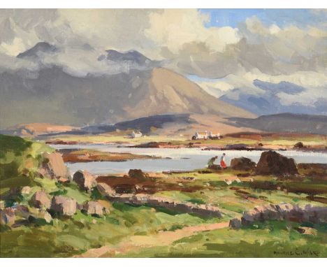 Maurice Canning Wilks (1911-1984) Irish "Sunlight and Shadow Connemara Co. Galway" Signed, oil on canvas, 34cm by 44cm Some l