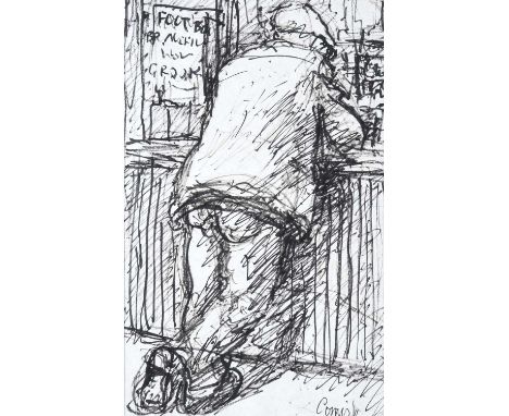 Norman Stansfield Cornish MBE (1919-2014)Man at the barSigned, flomaster pen, 28cm by 17cmSome light surface dirt, thunder fl