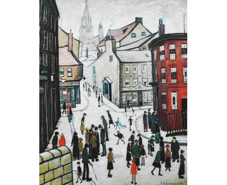 After Laurence Stephen Lowry RBA, RA (1887-1976)"Berwick-on-Tweed"Signed, with the blindstamp for the Fine Art Trade Guild, f