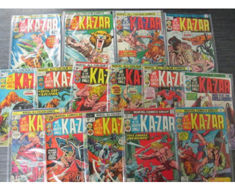 A collection of 15 1970s Bronze Age Ka-Zar Lord of the Jungle comics issues 6-20