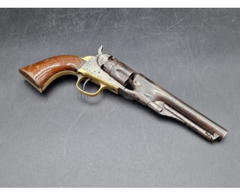 A .36 Calbre Colt Police Percussion Revolver, No.20420L with London proof marks, 5 1/2in barrel, some wear and light pitting