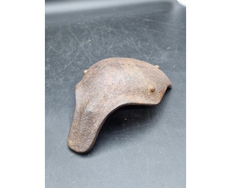 A very scarce WWI German Gaede Helmet, heavy plate with four rivets