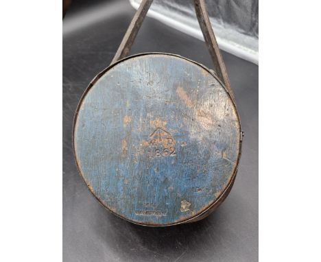 A scarce British Army Canteen, dated 1862 WD and broad arrow by D. Bradford