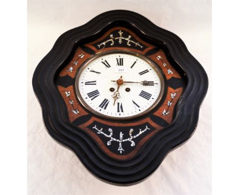 A 19th Century ebonised and mother of pearl striking vineyard clock