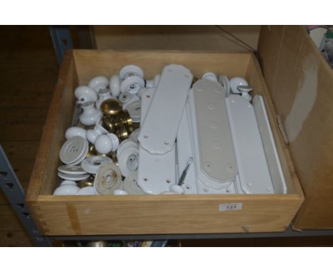 Various ceramic and brass door furniture