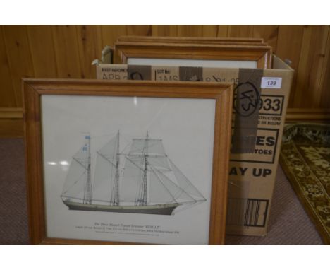 A set of six prints of sailing ships