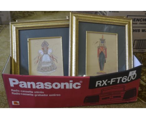 A set of eight Bolshoi Theatre limited edition original design prints, 8" x 6"