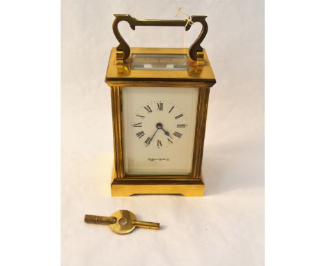 A Mappin & Webb brass carriage clock