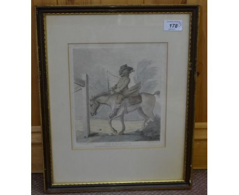A set of nine 18th Century Bunbury coloured caricature prints