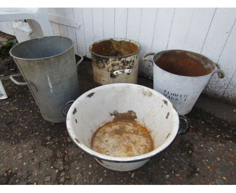 enamel and galvanised containers