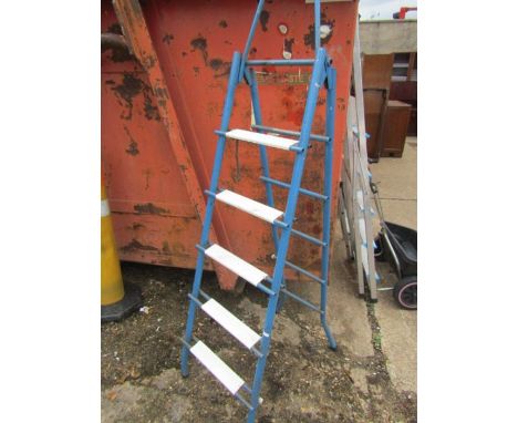 Blue metal step ladder