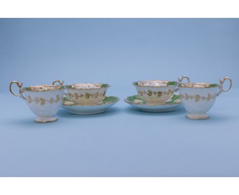 A PAIR OF GREEN GROUND TRIOS
Mid 19th Century
Painted with landscape reserves 

Please email hello@hotlotz.com to request add