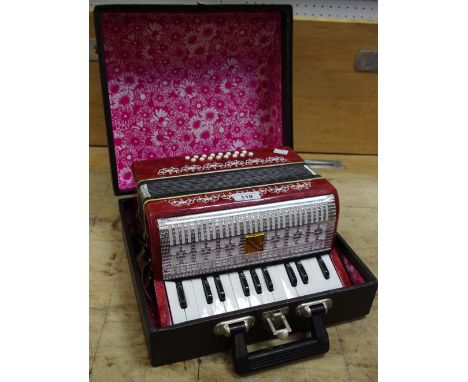 A cased Russian Accordion