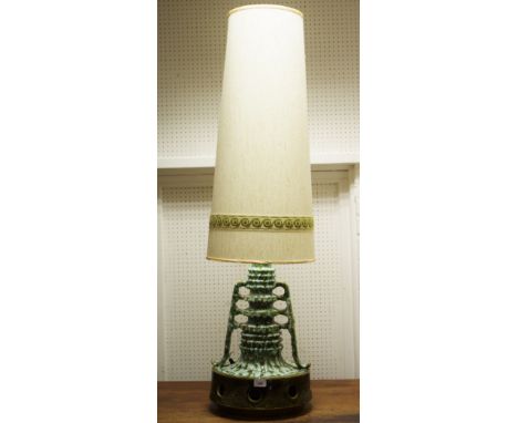 A large retro W. Germany lamp base and shade
