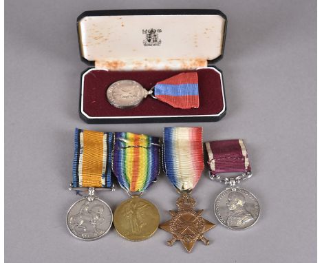 A group of WWI and later medals, including a WWI duo awarded to 8620 PTE. C. GRIGGS. BEDF. R., a 1914-15 Star awarded to K.10