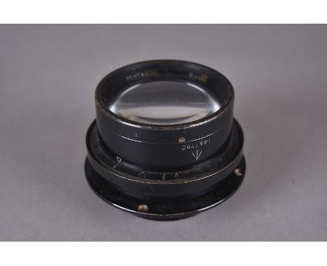 A WWII Air Ministry Pentac 8 Inch camera lens, marked with broad arrow, model 14A/780, No.026536, N.O.C, f/2.9 