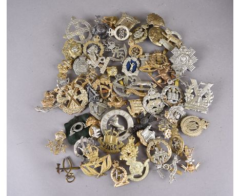 A group of British cap badges, comprising Paddington Rifles, Queen's Westminster's KRRC, Women's Royal Army Corps, 3rd Queen 