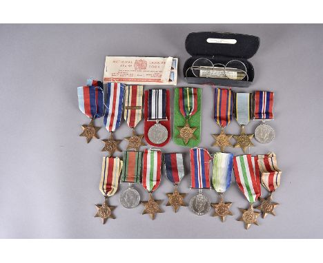 A good collection of WWII medals, to include an India Service medal 1939-45, two War medals, a Defence medal, a France and Ge