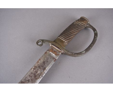 A WWI period Russian Cavalry Trooper's sword, hand guard marked with indistinctive makers name and dated 1914, blade indistin