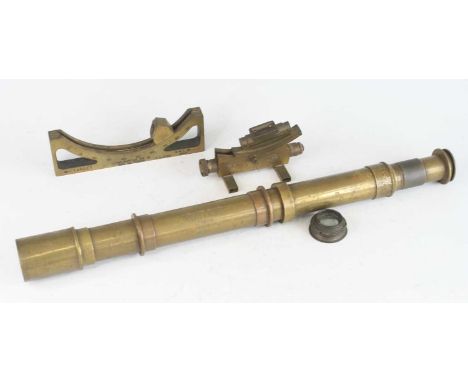 A WW I brass sighting scope, marked Tel Sighting No.5 (Mk.2) Ryland &amp; Son Ltd, London 1917, No.730, 54cm, together with a