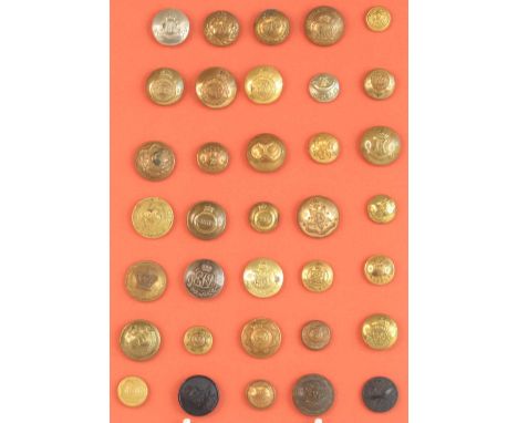 A collection of military buttons being Indian Army Regiments, thirty five being card mounted the majority in annotated sleeve